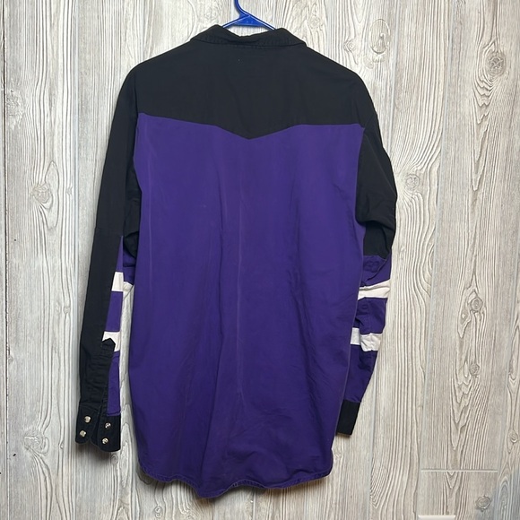 WRANGLER WESTERN MEN SHIRT M UNIQUE COLOR PATTERN PEARL SNAPS 2 CHEST POCKET - Picture 5 of 5